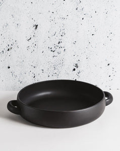 Assiette de service en grès avec anses 34 cm